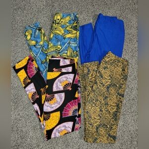 LuLaRoe Vibrant Patterned Ankle Legging Set